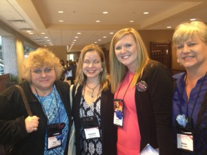 Tina Reber, me, Jamie McGuire, and Raine Miller.